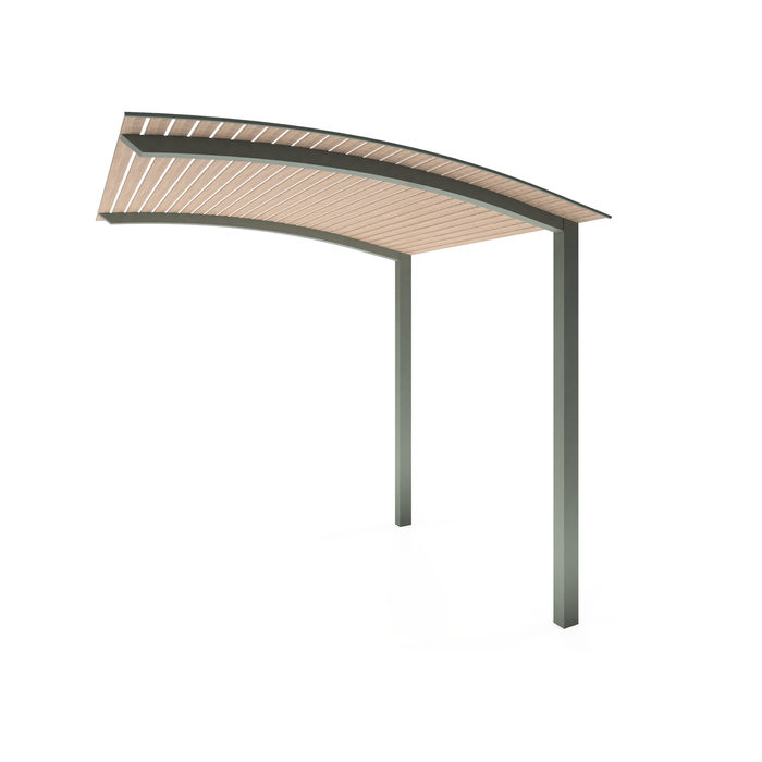 Exterior Life 5.0m Miami Curved Woodland Grey/Beach Oak Pergola