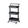 SOGA 3 Tier Steel Black Movable Kitchen Cart Storage Organizer