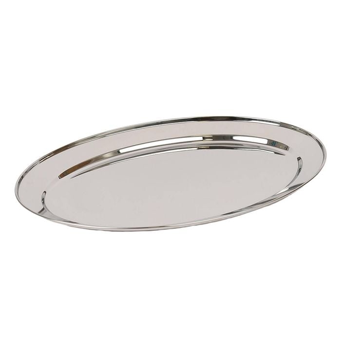 Oval Stainless Steel Serving Platter - 50cm x 35cm
