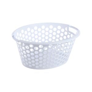 All Set 36L White Circle Oval Laundry Basket