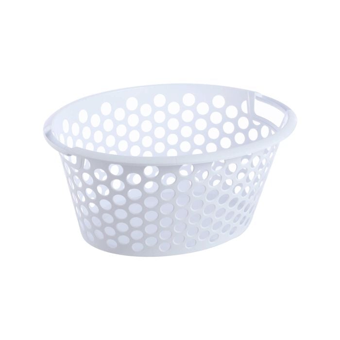 All Set 36L White Circle Oval Laundry Basket