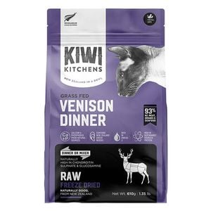 Kiwi Kitchens Raw Freeze Dried Venison Dinner Dry Cat Food 610 Gm