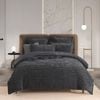 Renee Taylor Queen Charlotte Jacquard Quilt Cover Set Onyx