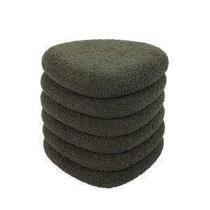 Maestro Furniture Lennon Small Triangle Teddy Fabric Storage Ottoman Foot Stool Green