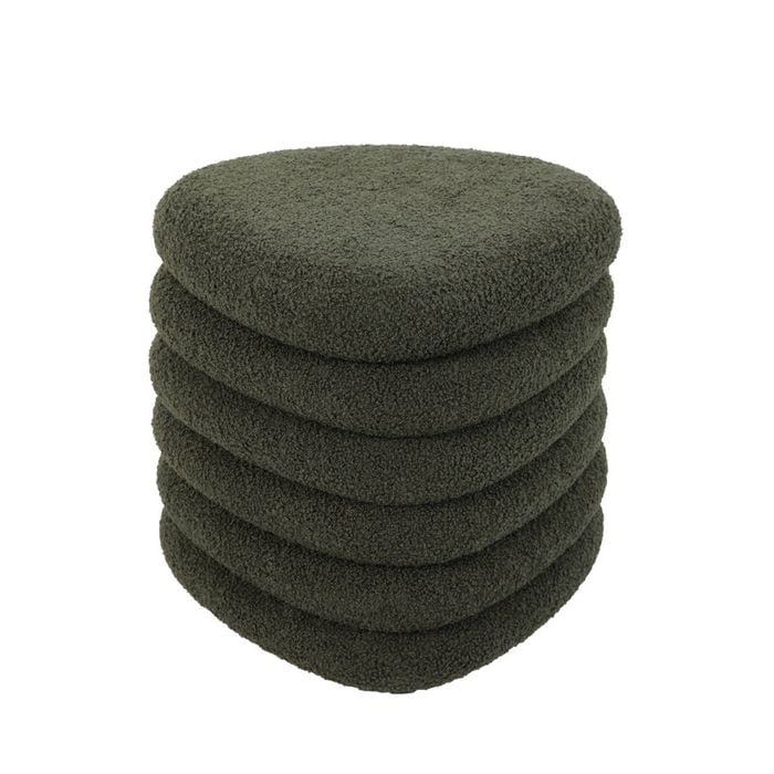 Maestro Furniture Lennon Small Triangle Teddy Fabric Storage Ottoman Foot Stool Green