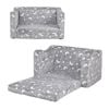 Advwin 2-in-1 Kids Flip Open Sofa Couch Foldable Bed Grey