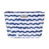 Wicked Sista Wavy Stripe Medium Soft Aline Cosmetic Waterproof Makeup Bag Blue