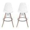 SK Designer Living | Pack of 2 | Replica Eames DSW Stool | Plastic & Natural - White