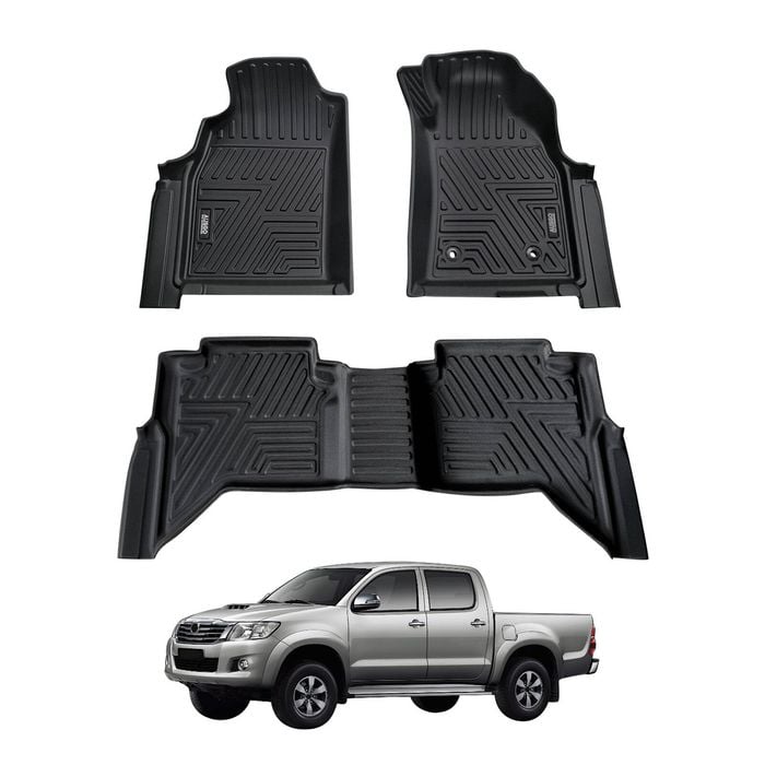 AUSGO Car Floor Mats for Toyota Hilux Dual Cab 2005-2015 All-Weather Floor Liners