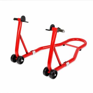 Monvelo Motorcycle Stand Heavy Duty 500KG Carbon Steel Lift Adjustable Fork Red