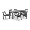Santorini Ceramic 1.8M Outdoor Aluminium Dining Table With 6 Capri Chairs Setting