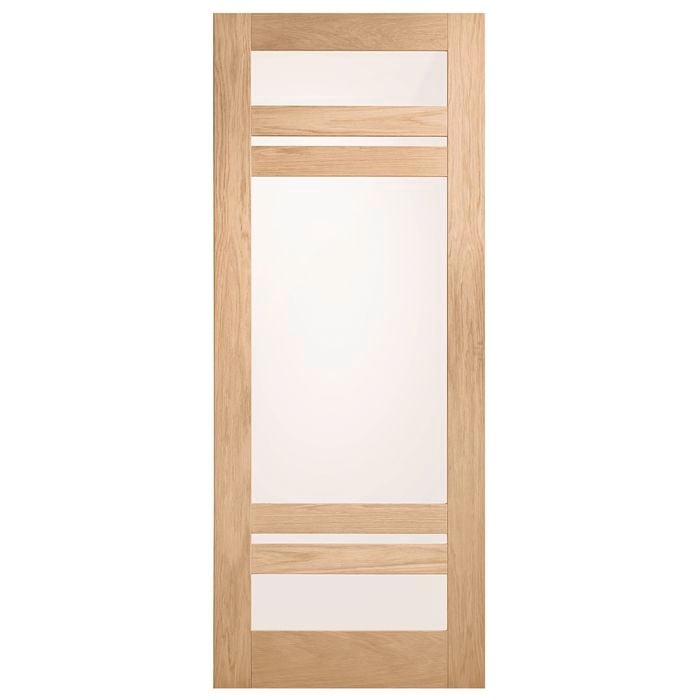 Corinthian 2040 x 720 x 35mm Internal Door White Oak Moda Translucent Glass AMODG12