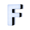 Lit Up 3D Led Letter F illuminated Opal Acrylic 100mmHx92mmWx23mmD