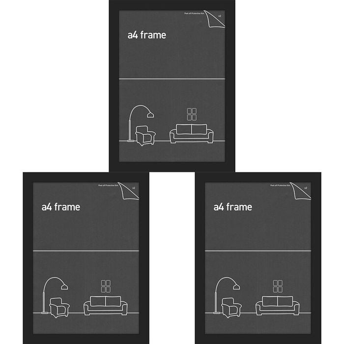 3PK Impact Merch Classic Picture Frame Fits A4 Print 30x21cm - Black