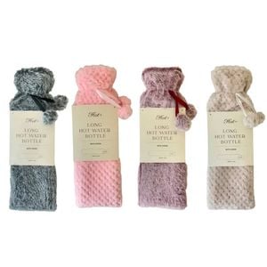 2L Extra Long Hot Water Bottle with Soft Comfy Cover Winter Warm Natural Rubber Bag - Hot Water Bottle | 2 Litres