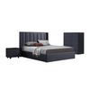 Fabric Gas Lift Queen Bedroom Suite MDF Construction in Black 4 Piece Set