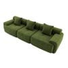 Ufurniture 282cm 3 Seater Sofa Corduroy Modular Compressed Couch W/ Large Armrest & Cushion No Assembly Green