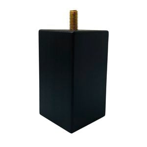 Adoored 53 x 53 x 100mm Black Square Pine Furniture Leg