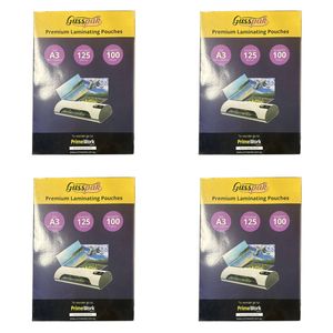 400pc Gusspak A3 30.3x42.6cm Laminating Film Pouches/sheets 125 Micron Glossy