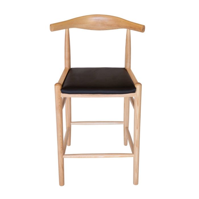 Sk Designer Living | Replica Hans Wegner Elbow Counter Stool | Natural & Black