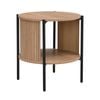 Mia Side Table Round Oak and Black