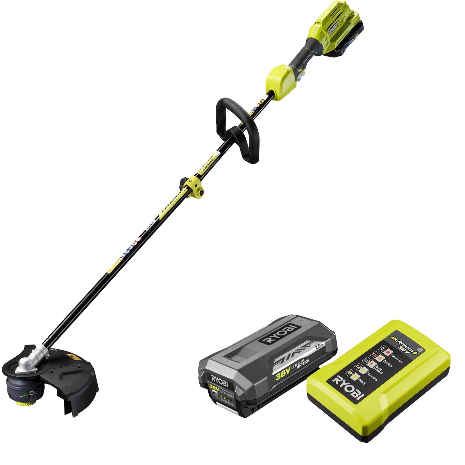 Ryobi 36V 2.0Ah 28 33cm Straight Shaft Cordless Line Trimmer Kit Bunnings Australia