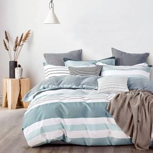 Gioia Casa 100% Cotton Nathan Reversible Printed Quilt Cover Set - King Size