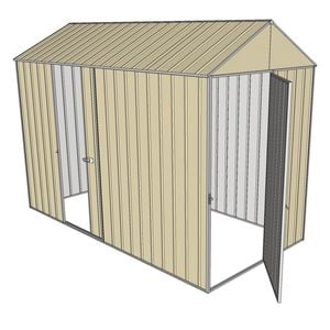 Build-a-Shed 1.5 x 3.0 x 2.3m Front Gable Dual Door Narrow Shed - Cream