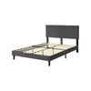 Levede Velvet Headboard Wooden Bed Frame Queen Grey