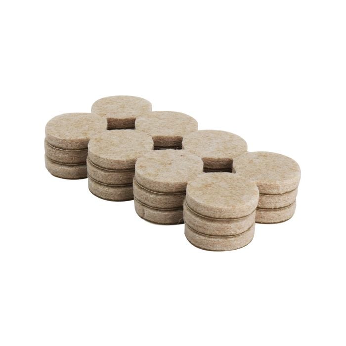 Surface Gard 19mm Beige Round Adhesive Felt Pads - 24 Pack