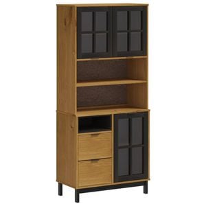 vidaXL Tall Cabinet Sideboard Cupboard Storage Cabinet FLAM