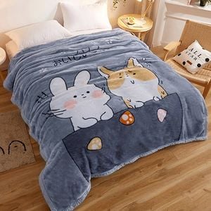 CottonMore Large Ultimate Sherpa Blanket Luxurious Plush Throw Rug 200x230cm - Lunch Time