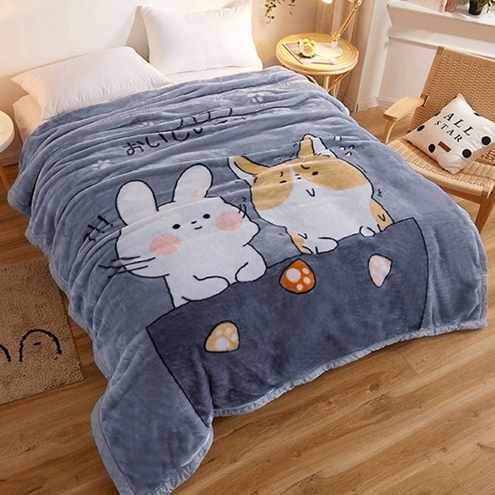 CottonMore Large Ultimate Sherpa Blanket Luxurious Plush Throw Rug 200x230cm - Lunch Time