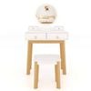 Costway 3-color Led Lighted Makeup Dressing Table Vanity Set W/mirror White