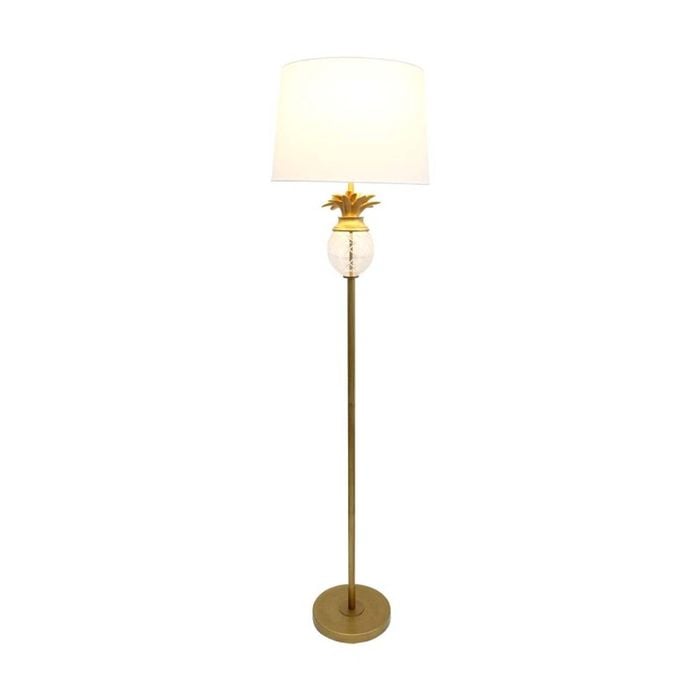 Lvd Glass Pineapple Gold Metal Stand Floor Lamp Home Decor 40.5x40.5x162.5cm