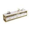 Foret Tv Cabinet Stand Entertainment Unit Marble Look Storage Drawer 140cm White