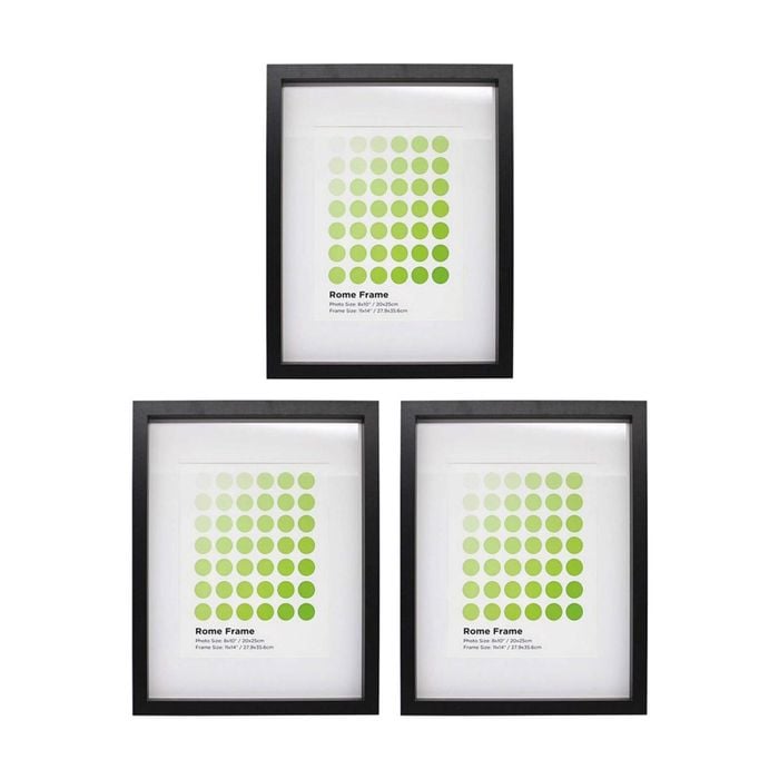 3PK Braz Rome Image Photo Document Display Frame 27.9x35.6cm Black