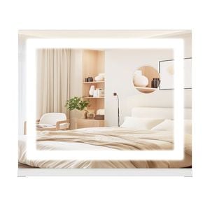 Ufurniture Vanity Makeup Mirror with LED Light Strip and 5X Magnification