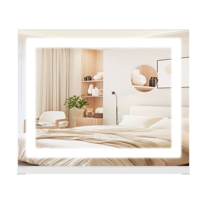 Ufurniture Vanity Makeup Mirror with LED Light Strip and 5X Magnification