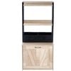 Vevor Cat Litter Box Natural Enclosure for Furniture Hidden 2 Shelves and 2 Baskets