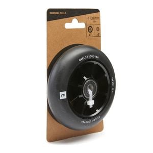 Decathlon - 100 Mm Aluminium Pu85A Wheel - Black Frame And Rubber - One Size