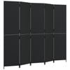 vidaXL Room Divider with 5 Panels Privacy Decorative Screen Black Poly Rattan