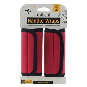 Milleni Vibrant Travel Luggage Suitcase Padded Handle Wraps Pink