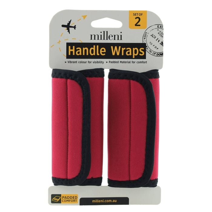 Milleni Vibrant Travel Luggage Suitcase Padded Handle Wraps Pink