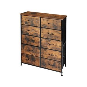 Levede 10 Chest of Drawers Timber Tallboy Dresser Brown