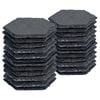 Argon Tableware 24x Hexagonal Slate Coasters - Drink Coasters Black Stone Natural Slate Rough Edge Drinks Mat Mug Glass Cup Mats