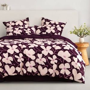 Dreamaker Ezra Printed Quilt Cover Set Cherry Single