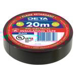 DETA 20m 18mm Black Flame Retardant PVC Tape