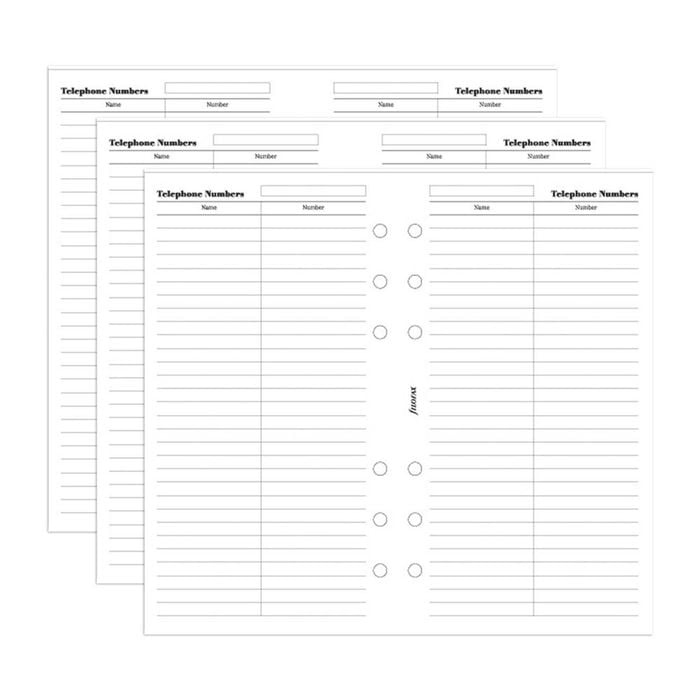 3x Filofax Pocket Notebook Refill Name/telephone Number Note Personal Organiser