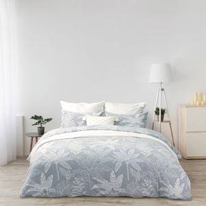 Bas Phillips Biarritz Cotton Jacquard Quilt Cover Set Queen Blue